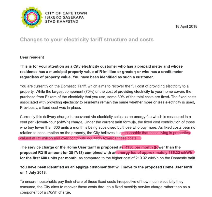 City of Cape Town electricity notice