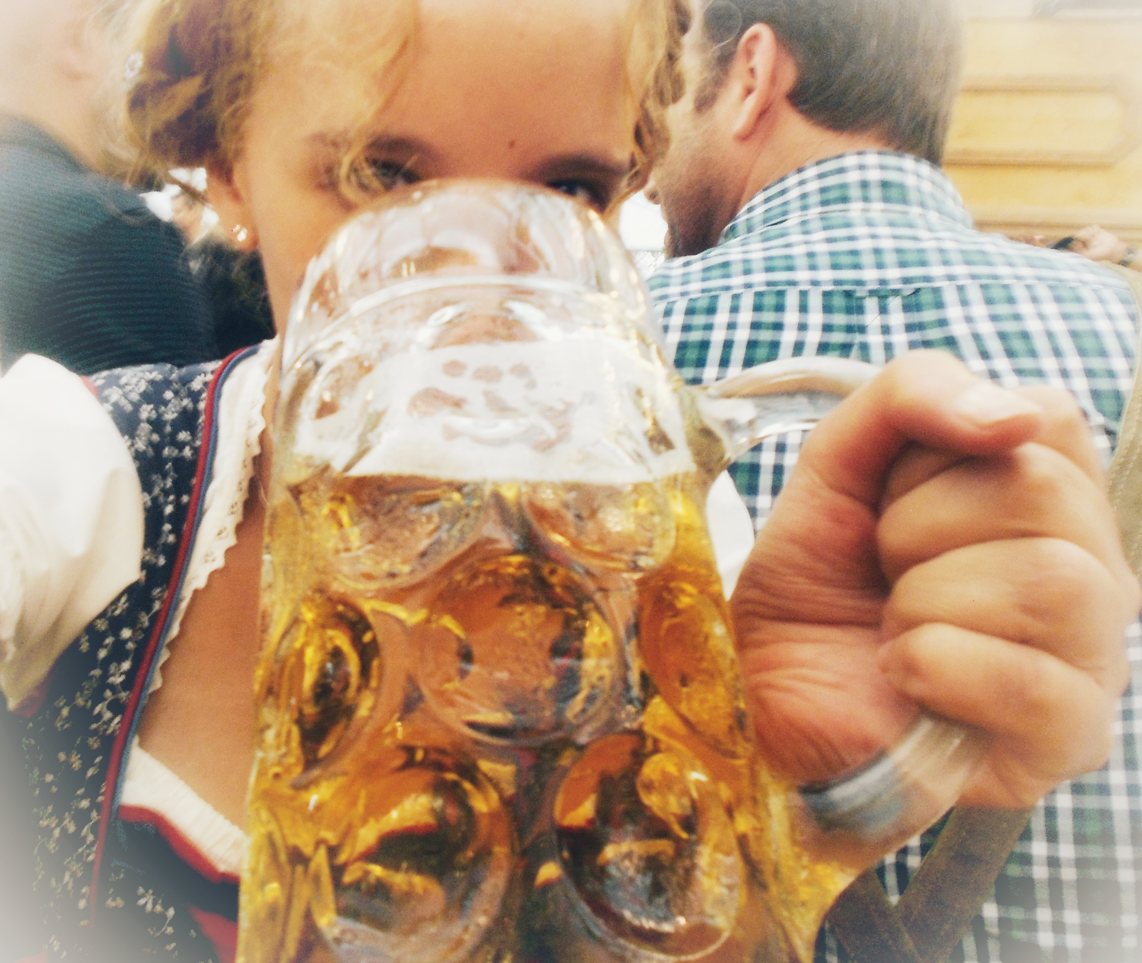 Sipping Oktoberfest beer