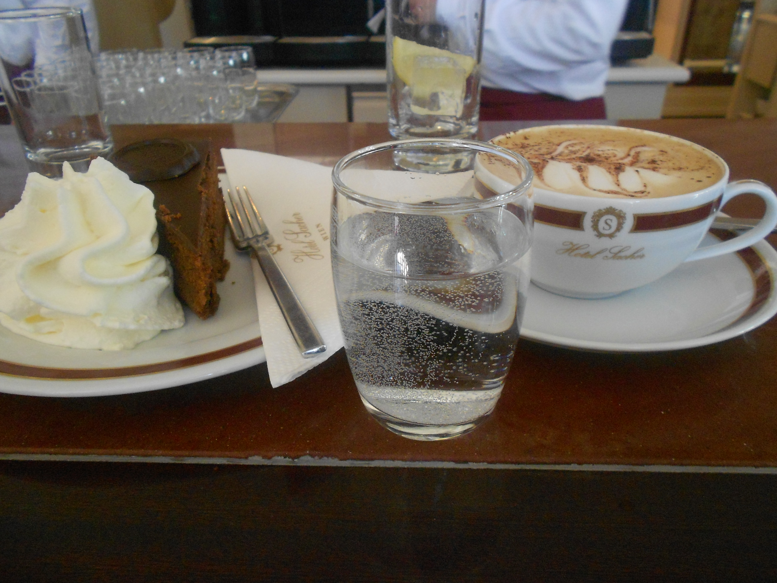 Sacher torte cake in Vienna at the Hotel Sacher