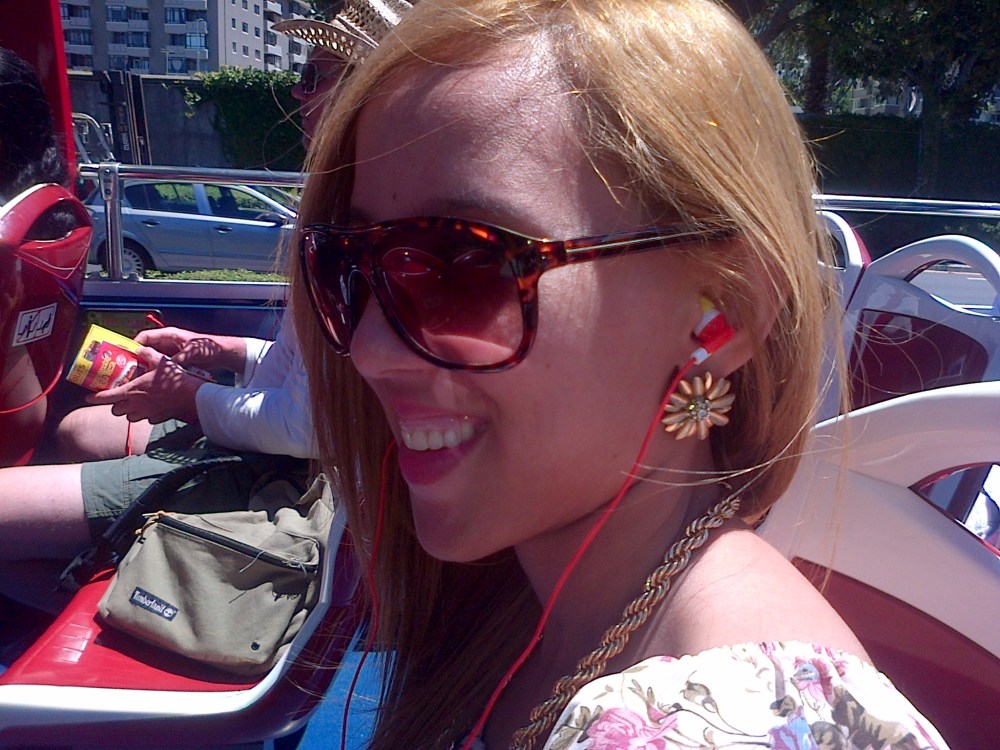 On the sightseeing bus