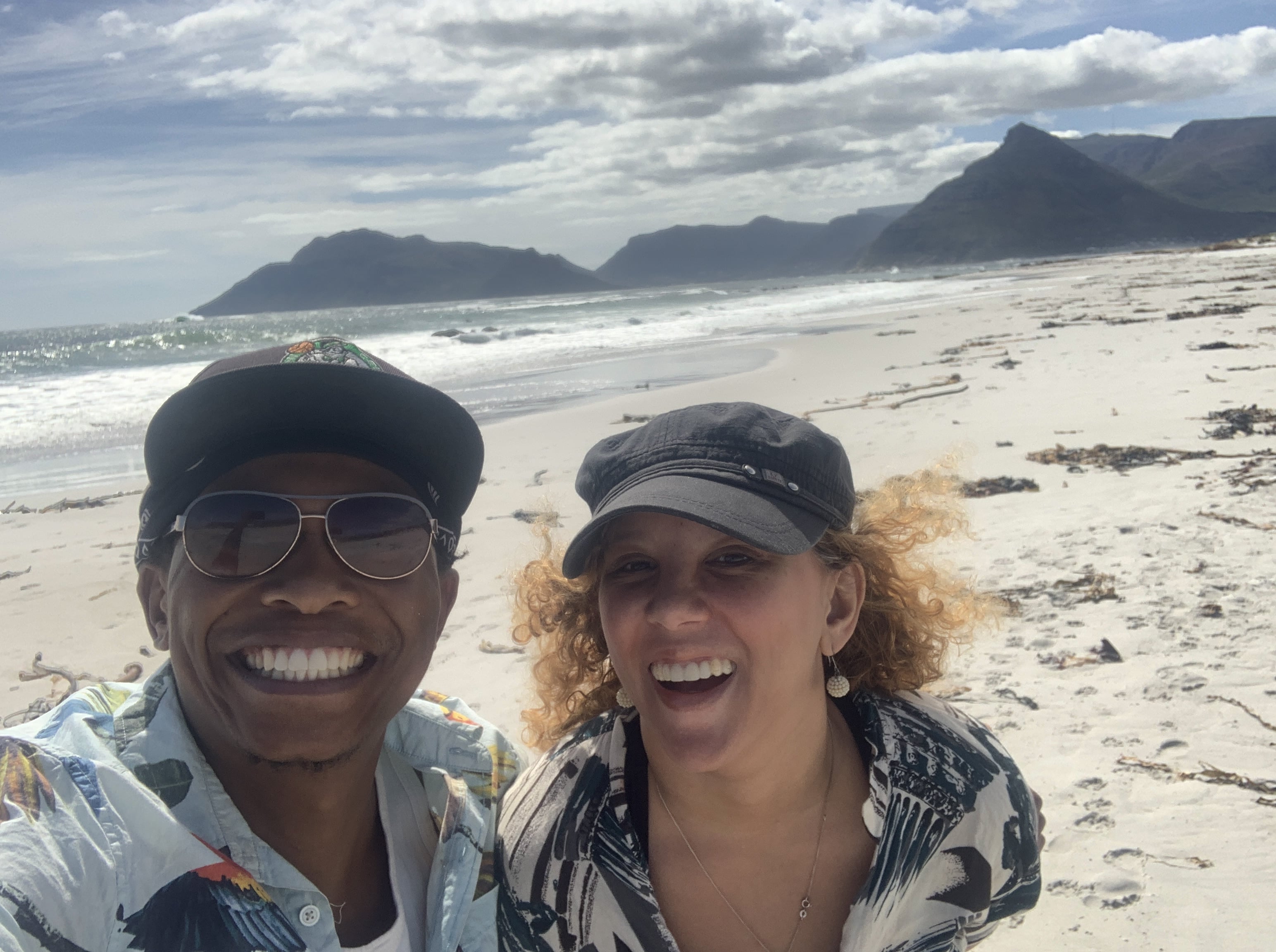 At the beach in Noordhoek where the horse riding takes place