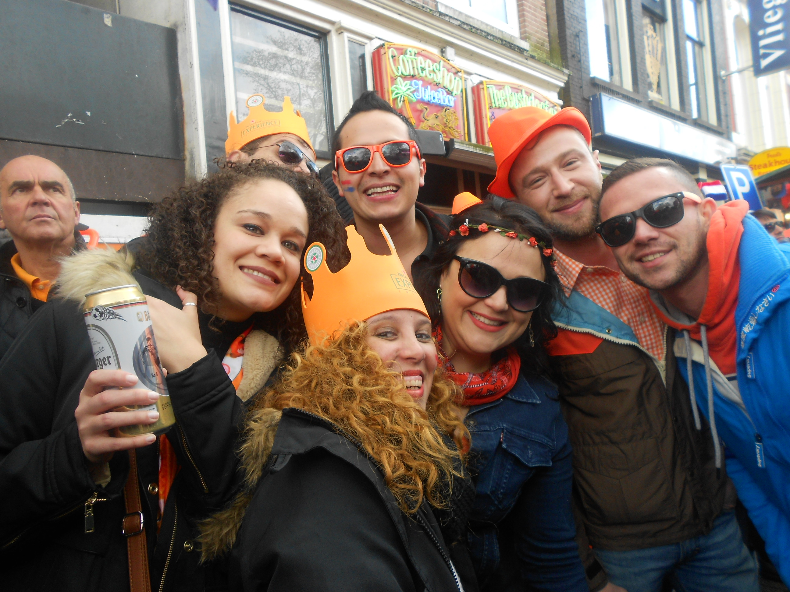 One drink at a time at Kings Day in Amsterdam