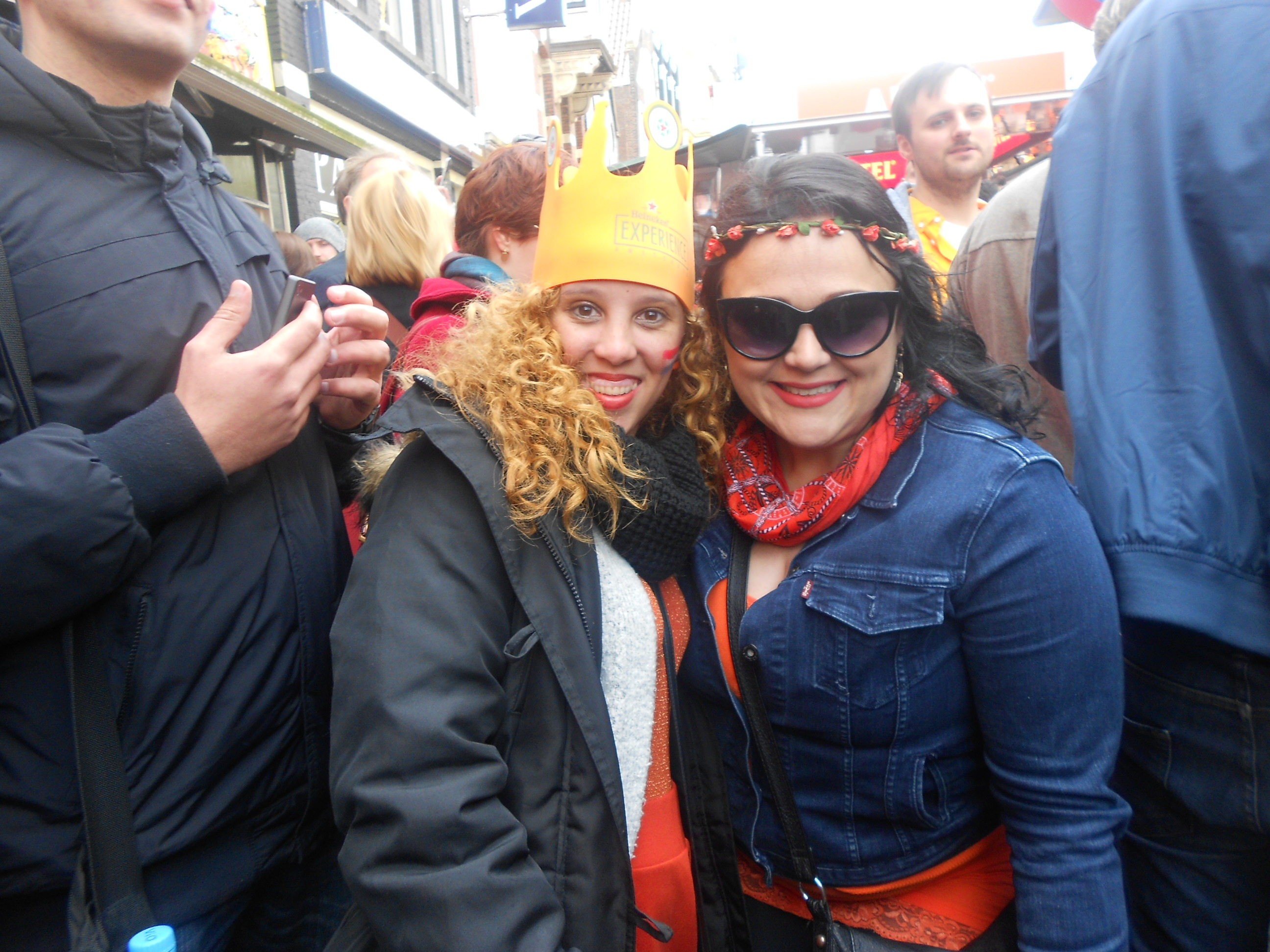 Dressed warm on Kings Day in Amsterdam