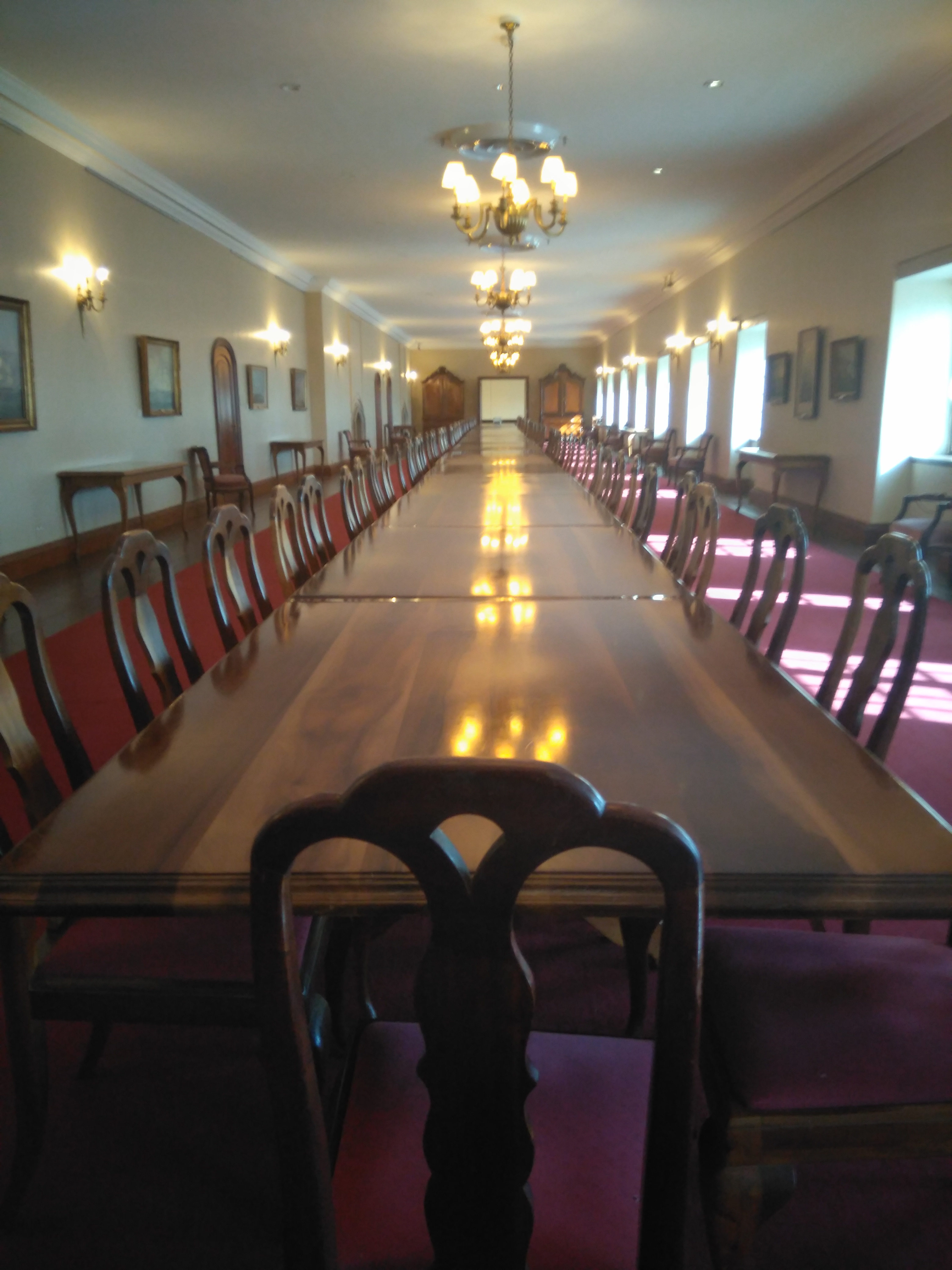 A dinning room inside of the Castle